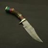 Custom Made Hand Forged Damascus Hunting/skinning Knife - Stag/antler Hand with Sheath view 2