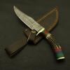 Custom Made Hand Forged Damascus Hunting/skinning Knife - Stag/antler Hand with Sheath view 3