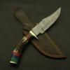 Custom Made Hand Forged Damascus Hunting/skinning Knife - Stag/antler Hand with Sheath view 4