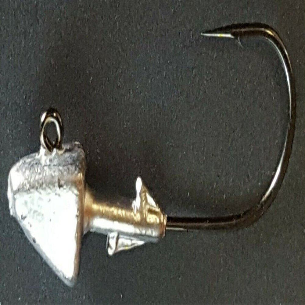50 Unpainted Shad Jig Head Striper Bass Fluke Lure B/N Ultra Point Hook 4oz