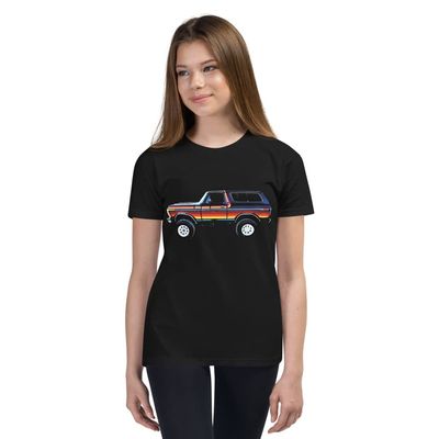 1979 Bronc Truck Retro Colors 4x4 XLT Ranger Off Road Lifted Trucks Youth Short Sleeve T-Shirt Black