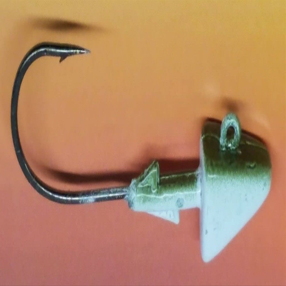 10 "Shad Jig Head Striper Bass Saltwater Lure B/N Ultra Point Hook - Wh/Ol 3/4oz