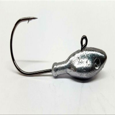 25 H-Minnow Jig Head Striper Walleye Fluke Bass B/N Ultra Point Hook- Unpainted 1oz