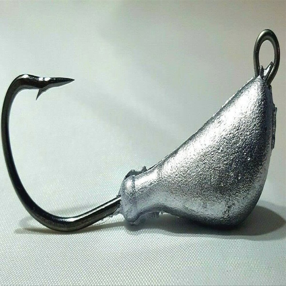 50 Unpainted Banana Jig Head Blackfish Striper Bass Lure Ultra Point Hook 5oz