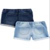 Simple Joys by Carter's Girl's Shorts, Pack of 2, Dark Denim/Light Denim, 5 view 3