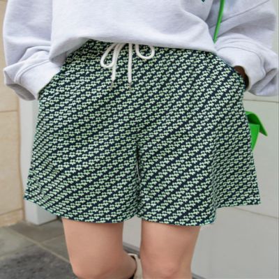 PROPFE Shorts for Women Shorts Women's Shorts Ditsy Floral Drawstring Waist Shorts Shorts (Color : Green, Size : X-Large)