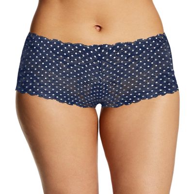 Maidenform Womens Sexy Must Haves Lace Cheeky Boyshort, 9, Navy Lucy Dot 1