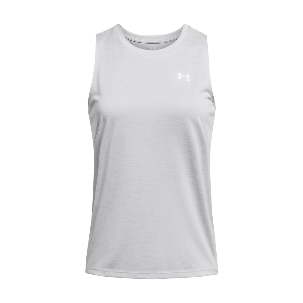 Under Armour Womens Tech Twist Tank Top, (014) Halo Gray/White/White, Large