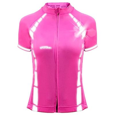 ReflecToes High Visibility Cycling Jersey - Reflective Hi-Viz Cycling Shirt Men and Women (Pink, Small)
