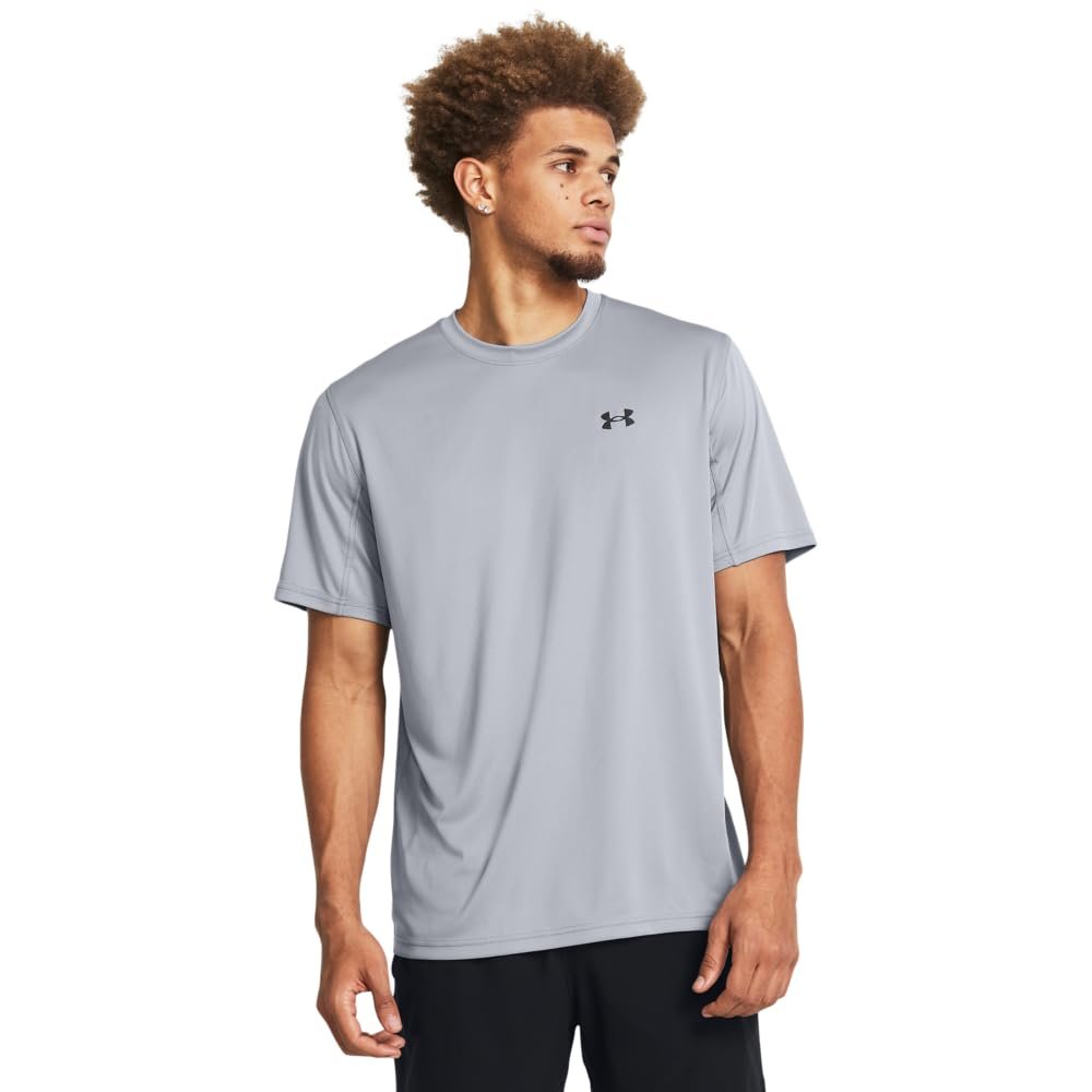 Under Armour Mens Drift Tide Knit Short Sleeve T-Shirt, (035) Steel/Anthracite/Anthracite, Small