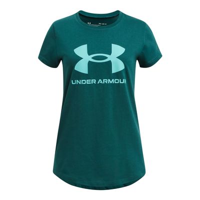 Under Armour Girls' Live Sportstyle Graphic Short-Sleeve T-Shirt, (449) Hydro Teal / / Radial Turquoise, Youth Small