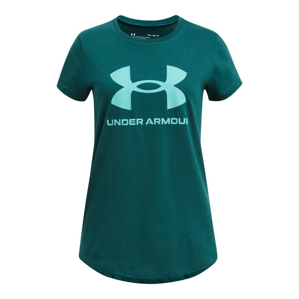 Under Armour Girls' Live Sportstyle Graphic Short-Sleeve T-Shirt, (449) Hydro Teal / / Radial Turquoise, Youth Small
