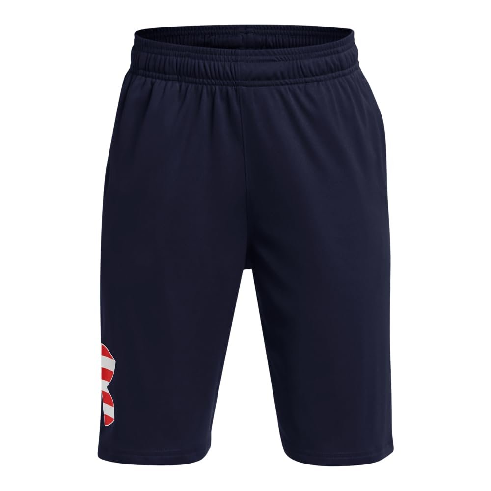 Under Armour Boys' Freedom Prototype Shorts, (410) Midnight Navy / / Red, Small