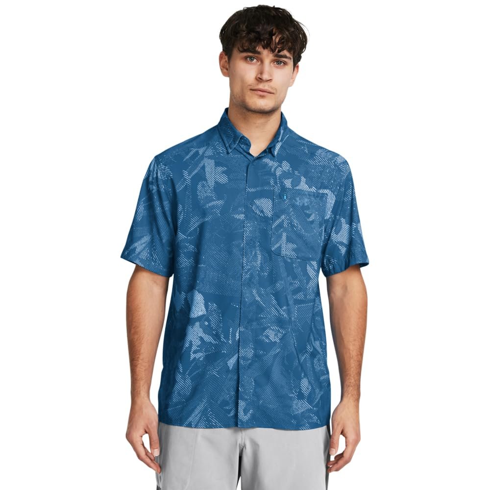Under Armour Men's Dockside Short Sleeve T-Shirt, (407) Photon Blue/Steel/Steel, Small