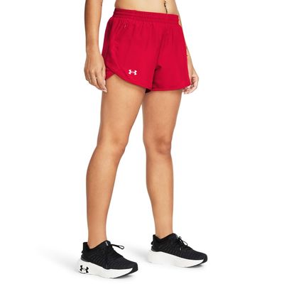 Under Armour Womens Fly by Shorts, (600) Red/Red/Reflective, X-Small