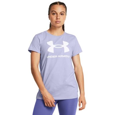 Under Armour Womens Live Sportstyle Graphic Short Sleeve Crew Neck T-Shirt, (539) Celeste / / White, Small