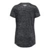 Under Armour Girls' Tech Twist Arch Big Logo Short-Sleeve Crew Neck T-Shirt, (003) Black / / White, Large view 2