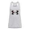 Under Armour Girls' Tech Big Logo Tank, (011) Mod Gray / / Black, Youth X-Small view 1