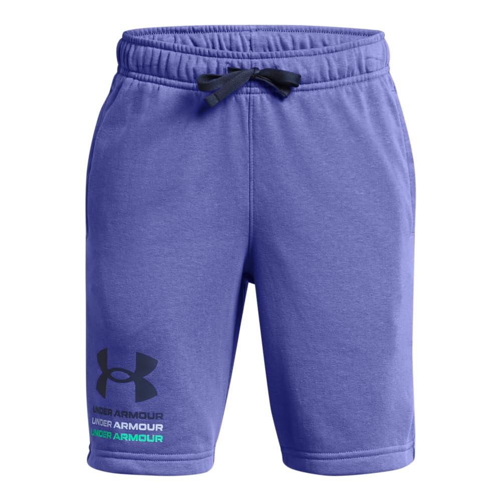 Under Armour Boys' Rival Terry Shorts, (561) Starlight / / Downpour Gray, X-Small