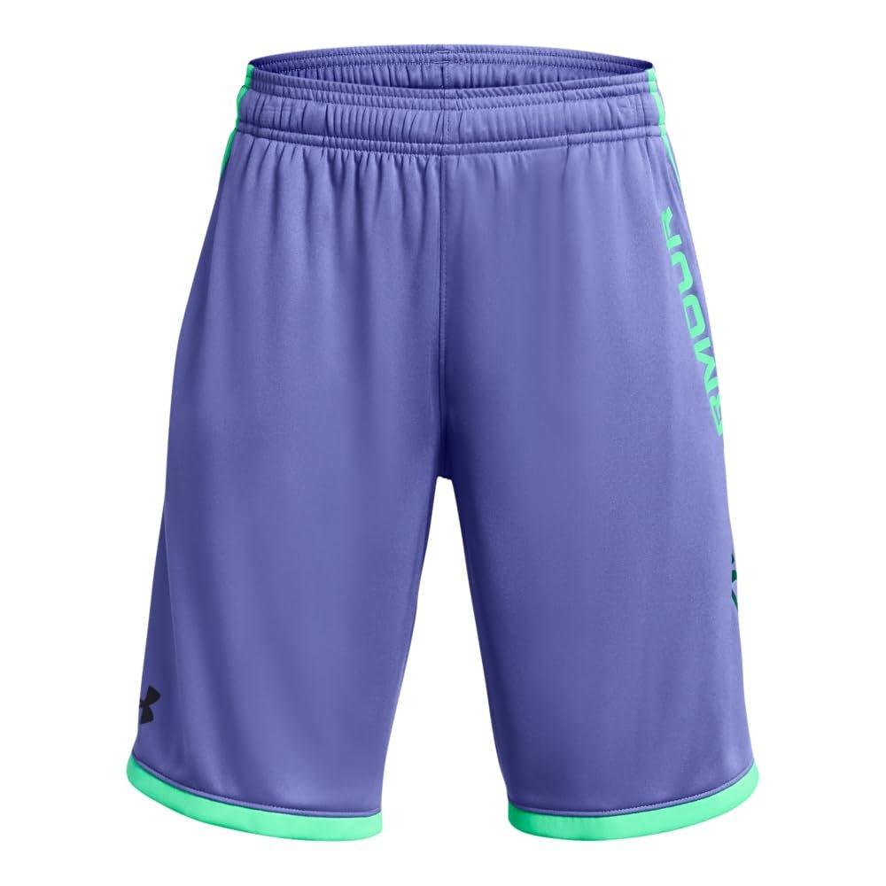 Under Armour Boys' Stunt 3.0 Shorts, (561) Starlight/Vapor Green/Photon Blue, Youth Small