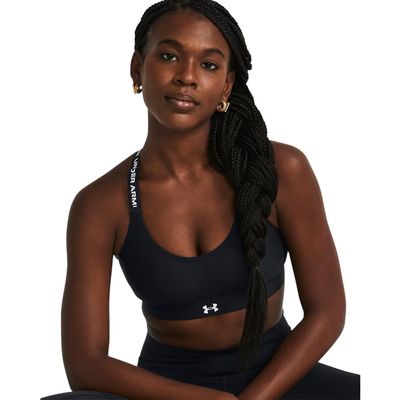 Under Armour Womens Infinity Low Impact Sports Bra, (001) Black / / White, Medium D-DD