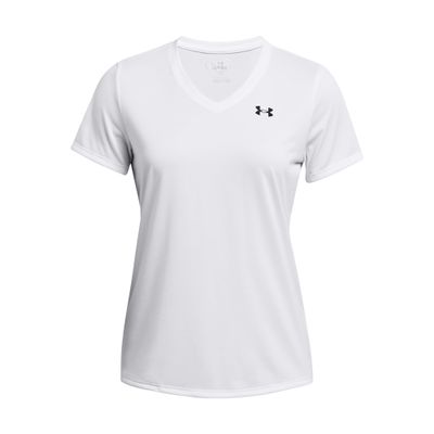 Under Armour Womens Tech Short Sleeve V Neck, (100) White / / Black, X-Large