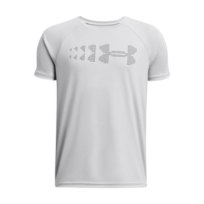 Under Armour Boys' Tech Stadium Lights Short Sleeve T Shirt, (011) Mod Gray / / Black, X-Large