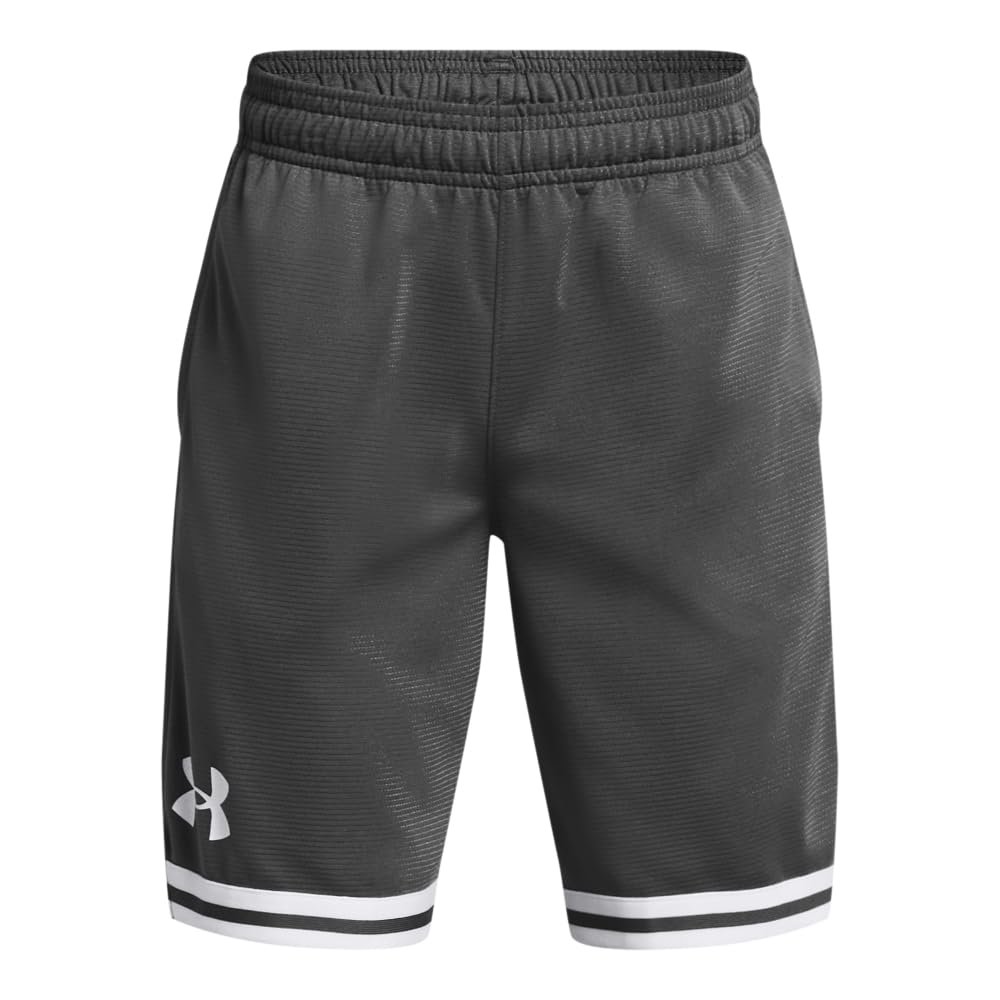 Under Armour Boys Perimeter Basketball Shorts, (025) Castlerock / / White, Large