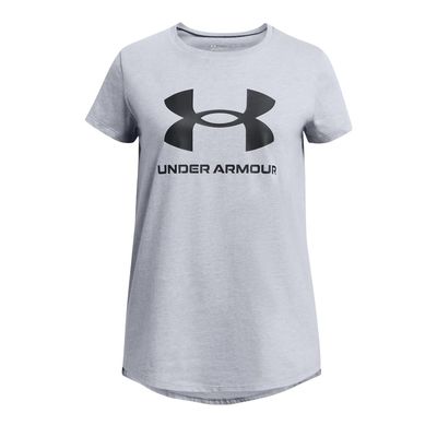 Under Armour Girls' Live Sportstyle Graphic Short-Sleeve T-Shirt, (035) Steel Light Heather / / Black, Youth X-Large