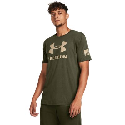 Under Armour Men's Freedom Graphic Short Sleeve T-Shirt, (390) Marine OD Green/Desert Sand/Logo, Small