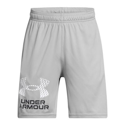 Under Armour Boys Tech Logo Shorts, (011) Mod Gray / / White, Small