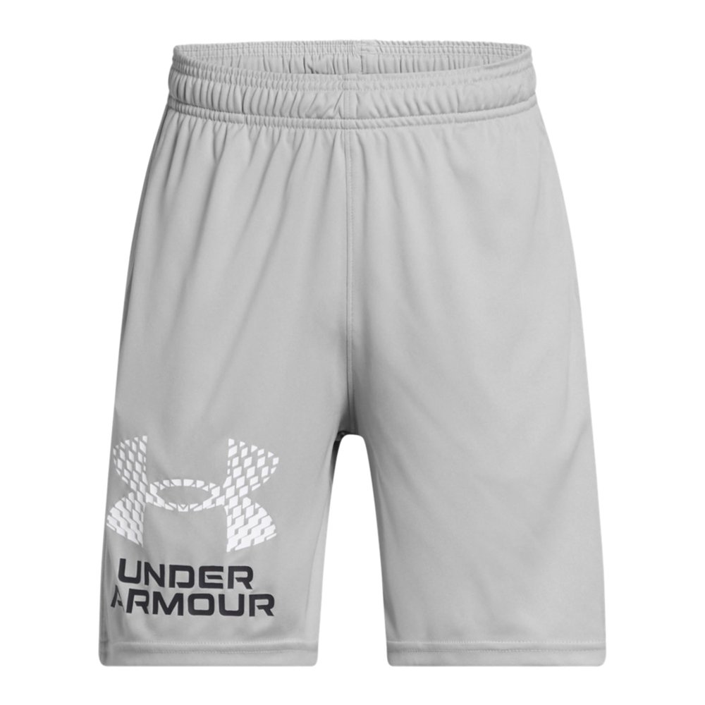 Under Armour Boys Tech Logo Shorts, (011) Mod Gray / / White, Small