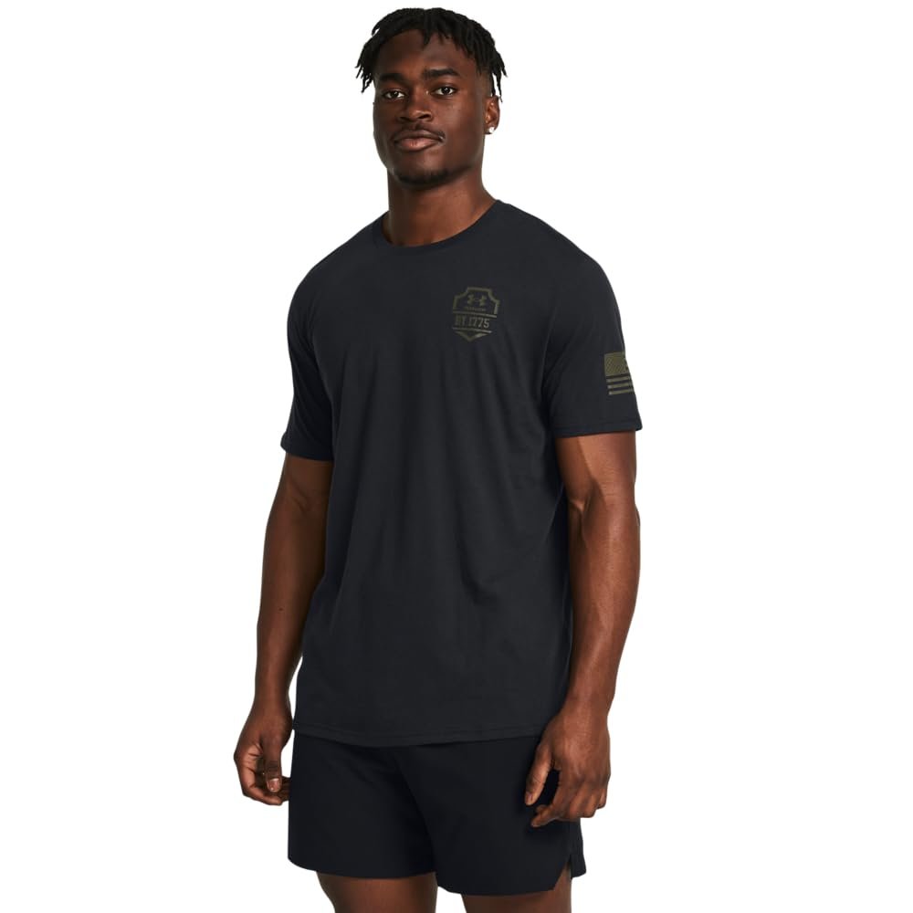 Under Armour Men's Freedom Graphic Short Sleeve T-Shirt, (001) Black/Marine OD Green / 1775, Small