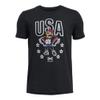 Under Armour Boys' Freedom Energy Short Sleeve Graphic T Shirt, (001) Black / / White, Small view 1