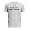 Under Armour Boys Tech Split Wordmark Short Sleeve T Shirt, (011) Mod Gray / / Black, X-Large view 1