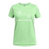Under Armour Girls' Tech Big Logo Twist Short Sleeve T Shirt, (309) Aloe / / White, Large view 1