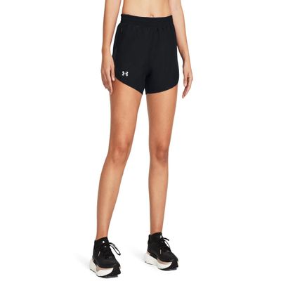 Under Armour Womens Fly by Shorts, (001) Black/Black/Reflective, X-Small