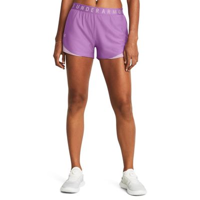 Under Armour Women's Moisture Wicking Play Up 3.0 Gym Shorts, 3" Inseam, 1344552 (Lavender, XXL)
