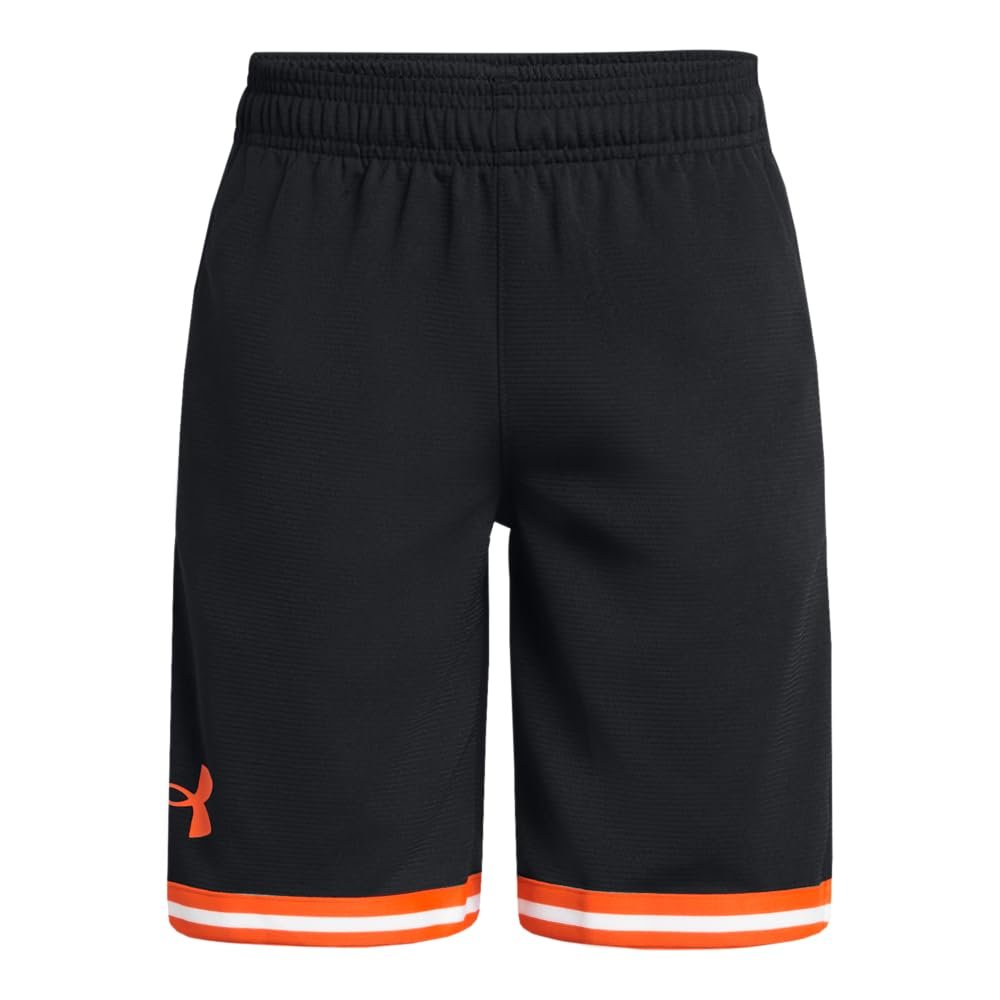 Under Armour Boys Perimeter Basketball Shorts, (002) Black / / Phoenix Fire, X-Large