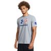 Under Armour Men's Freedom Graphic Short Sleeve T-Shirt, (035) Steel Medium Heather/Royal/Logo, Large view 1