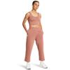 Under Armour Women's Rival Terry Wide Leg Crop Pants, (696) Canyon Pink / / White, Medium view 3