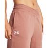 Under Armour Women's Rival Terry Wide Leg Crop Pants, (696) Canyon Pink / / White, Medium view 4