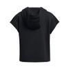Under Armour Girls' Rival Terry Short Sleeve Cut Hoodie, (001) Black / / White, Small view 2
