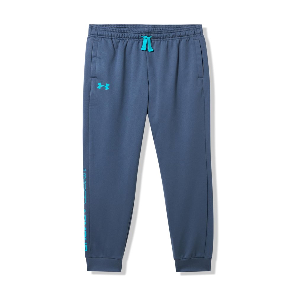 Under Armour Boys Brawler 2.0 Tapered Pants, (044) Downpour Gray / / Circuit Teal, Small