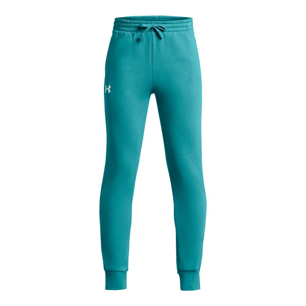 Under Armour Boys Rival Fleece Joggers, (464) Circuit Teal / / White, Large