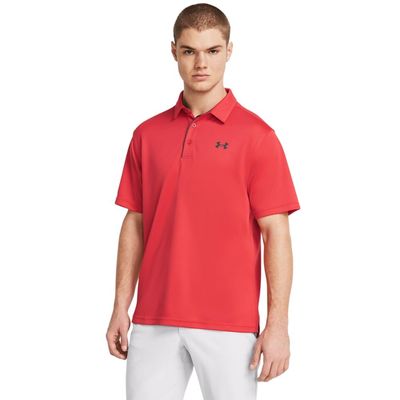 Under Armour Men's Tech Golf Polo, (814) Red Solstice / / Pitch Gray, Small