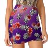 DENFY Red and Black Poker Chips Women's Tennis Skirts Inner Shorts Elastic Sports Golf Skorts with Pockets view 1