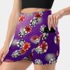 DENFY Red and Black Poker Chips Women's Tennis Skirts Inner Shorts Elastic Sports Golf Skorts with Pockets view 2