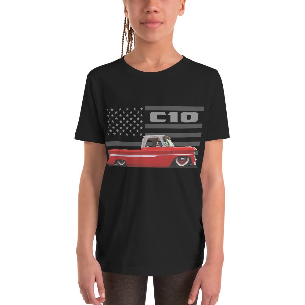 1964 Chevy C10 Red Antique Pickup Truck Club Show Collector Youth Short Sleeve T-Shirt