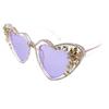 helena Love Heart Shaped Rhinestone Flower Sunglasses Women Stylish Love Eyeglasses (purple) view 2